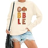 VILOVE Thankful Sweatshirt For Women Thanksgiving Pullover Blessed Shirt Thankful Graphic Letter Printed Long Sleeve Shirt