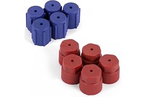 BASIKER R134a AC Caps 13mm and 16mm Car Air Conditioning System Charging Port Caps 5Pcs Red High and 5Pcs Blue Low