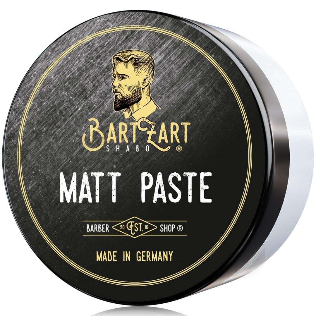 BartZart Shabo Matt Paste I 100ml matt hair wax for men I Matte Pomade for a natural look I Hair Wax I Hair styling products directly from the barber, Black and White