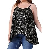 Agnes Orinda Plus Size Loose Casual Summer Cami for Women Polka Dots Flowy Sleeveless Camisole Tank Tops