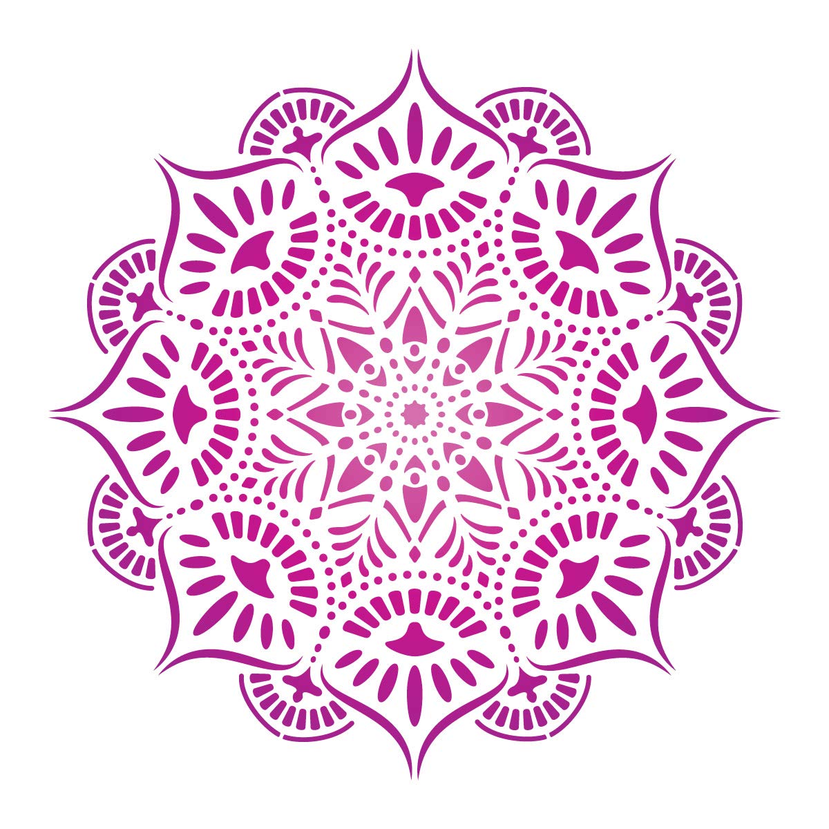 CraftStar Reflections Mandala Stencil - Reusable Medallion Motif Template