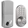 MiLocks TF-02SN Digital Deadbolt Door Lock with Electronic Keypad for Exterior Doors, Satin Nickel