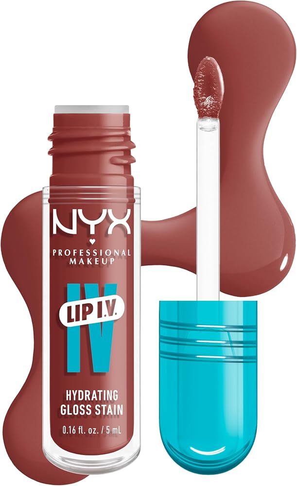 NYX PROFESSIONAL MAKEUP Lip IV Hydrating Glossy Lip Stain, Long-Lasting, Tinted, Vegan Formula with 12 HR Hydration - Hydra H