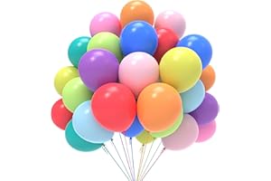 JOYYPOP Balloons Assorted Colors 100 Pcs Colorful Party Latex Balloons 12 Inch Pearlescent Rainbow Latex Balloons for Birthday Anniversary Baby Shower Party Decorations