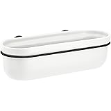 AmazonBasics Wall Planter, Oval - White/Black