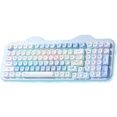 YUNZII C98 Cute Cake Wireless Mechanical Keyboard(Blue, Milk Switch) | 99 Keys with Number Pad, Hot Swap, PBT MOA Keycaps, BT5.0/2.4G/USB-C, Gasket Mount, Custom RGB Backlit for Win/Mac