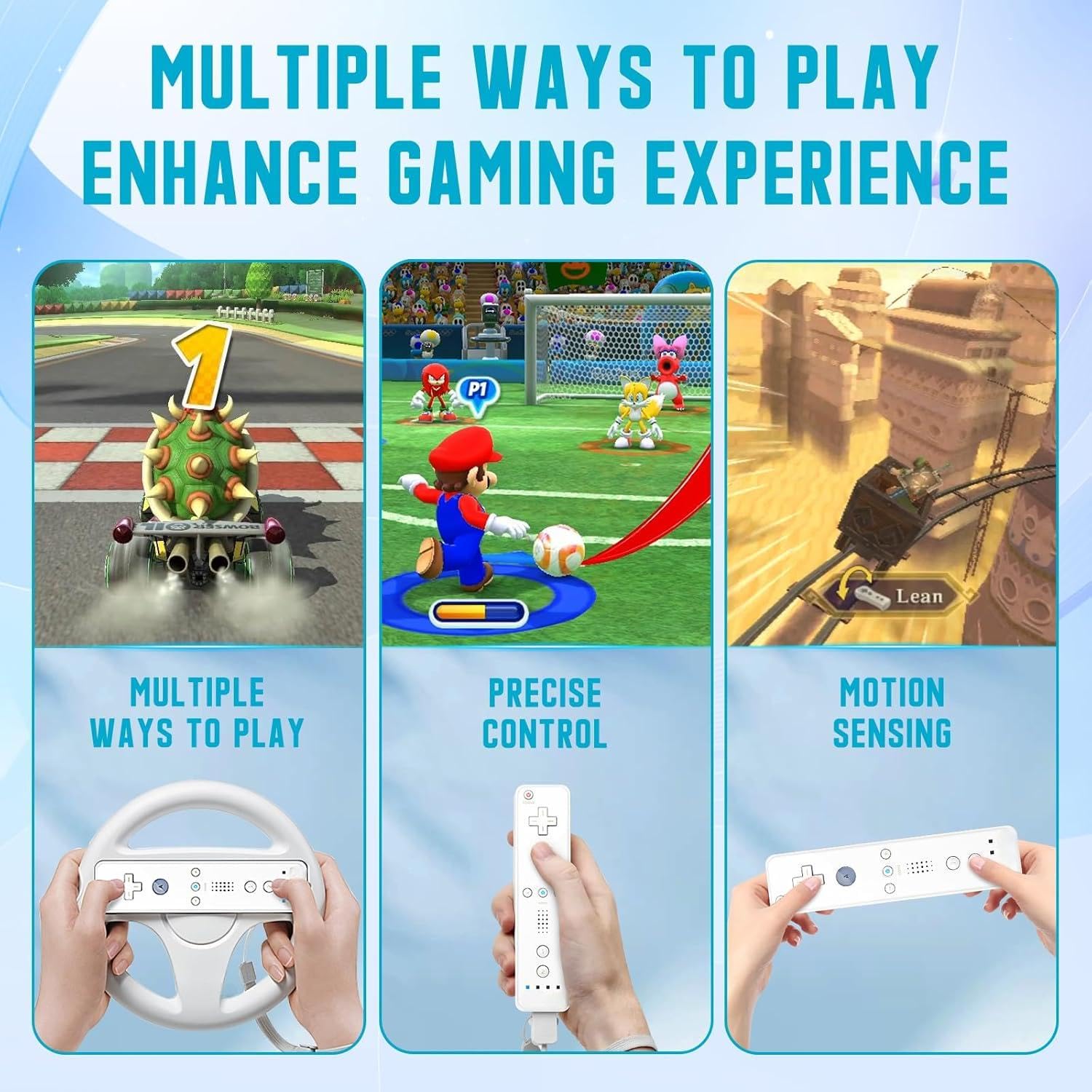 FIOTOK Wii Remote with Nunchuck,Wii Controller with Nunchuck Compatible with Nintendo Wii/Wii U with Silicone Case and Wrist Strap, White