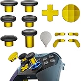 14-in-1 Controller Accessories Kit Compatible with Xbox Elite Series 2, 6 Premium Metal Thumbsticks, Swap Joysticks, 4 Interchangeable Paddles, 2 D-Pads, 1 Tool & 1 Storage Bag (Bright Gold)