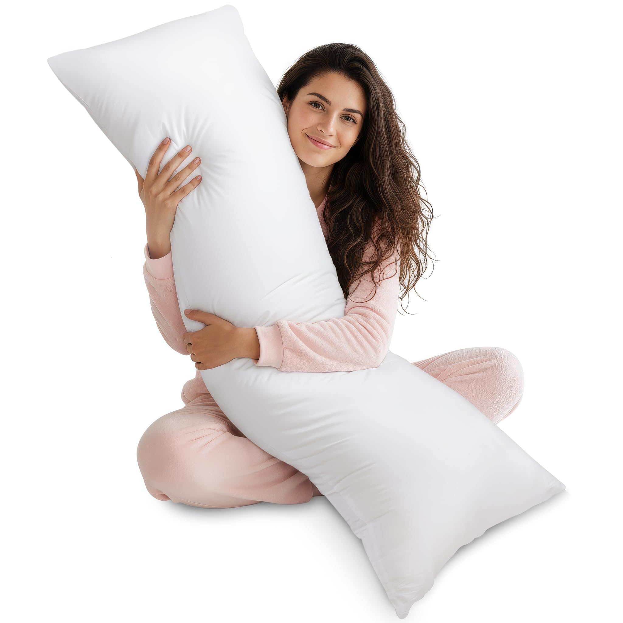 Utopia Bedding Bolster Pillow Pack of 1, (Double, 4Ft 6 Inch), Full Body Pillow, Soft Hollowfiber Filling, Long Pregnancy Pillow for Maternity Support and Side Sleeper (White)