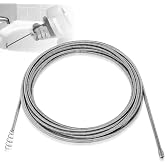 21338 Auto-Spin Replacement Drain Cable 1/4" x 30' for RIDGID K-45 Auto-Spin Sink Drain Machine, Sink Drainer Snake Cable, Silver