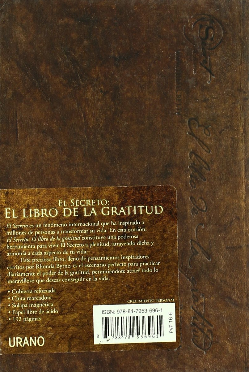 El Libro De La Gratitud El Secreto Crecimiento Personal Spanish Edition Byrne Rhonda 9788479536961 Amazon Com Books