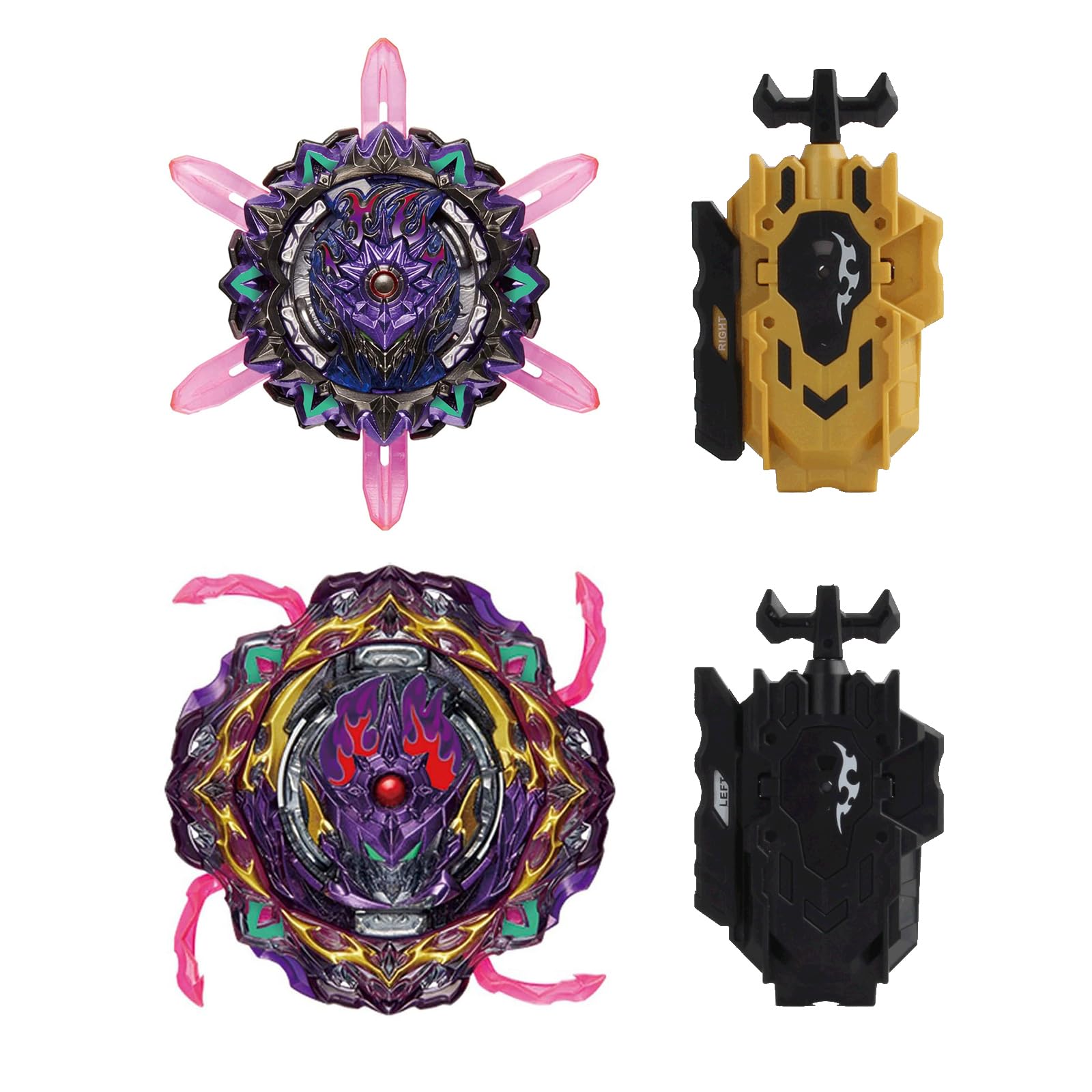 Wotean Gyroscope Turbo 4D Arena Metal Fusion Battle Spinner Kit with Battle Launcher, Gift Set(206+169)