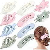 10 Pcs French Flat Hair Clips for Women, 3 Styles Non-slip Flat Claw Clips for Women Girls Thin Thick Hair Strong Hold Styling Accessories