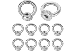 Dokpav 10 PCS Stainless Steel Ring Nuts, M6 Lifting Eye Bolts for Attaching Hanging Ornaments, Ring Shape Female Threaded Nut