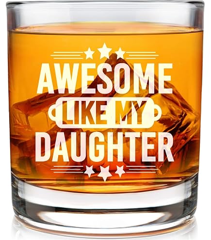 Funny Whiskey Glass Gift For Men - "I Fix Stuff & Know Things" Engraved 14oz Crystal Tumbler For Dad, Grandpa, Friends