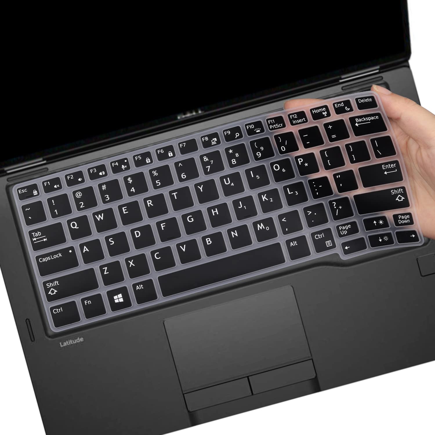 Photo 1 of MUBUY Keyboard Cover Skin for Dell Latitude E7250 E5250 E7270 E7370 E5270 E7389 E5270 /Dell Latitude 5290 7280 7285 7290 7380 7390 5288 5289 US Keyboard Cover -Black