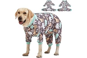 LovinPet Large Dog PJS, Hippos Zoo Cozy Dog Pajamas, Slim fit, Lightweight Pullover Pajamas/Full Coverage Dog pjs/Back Snap Button is only Decoration/XL