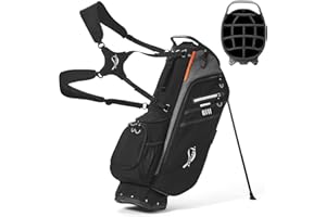 ANNCORD Golf Stand Bag 14 Way Top Dividers Full-Length with Stand, 7 Pockets, Lightweight Golf Bag for Men, Dual Strap, Rain Hood, Portable Golf Club Bag for Men Women