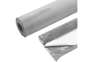 Suede Wrap Car Interior, 20x59 Inch Stretchable Suede Fabric, Self-Adhesive Grey Vehicle Wrap for Car/Truck/SUV/RV Vehicle