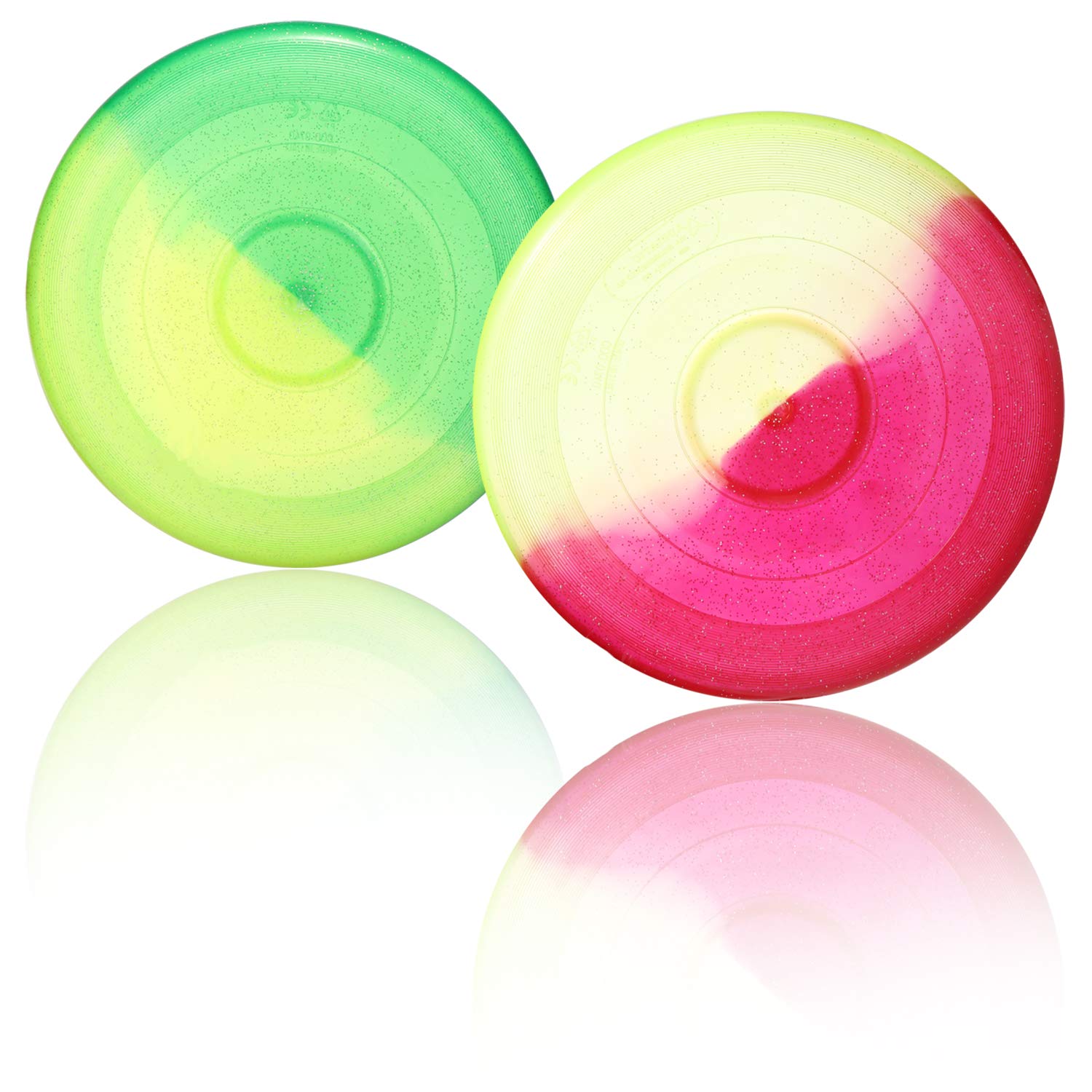 com-four® 2x Flying disc for children and adults - Flying disc for dogs - Flying disc 27 cm - Flying disc in bright colors [selection varies] (2 pieces - Throwing disc)