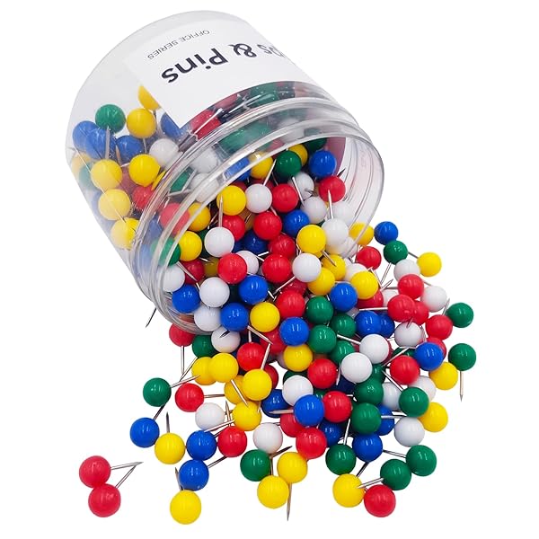 350 PCS PUSH PINS FOR BULLETIN BOARD,COLORED BALL...