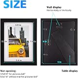 EGOFINE 8x6 Photo Frame Set of 4 Solid Wood Black with Mat 4x6 view 3