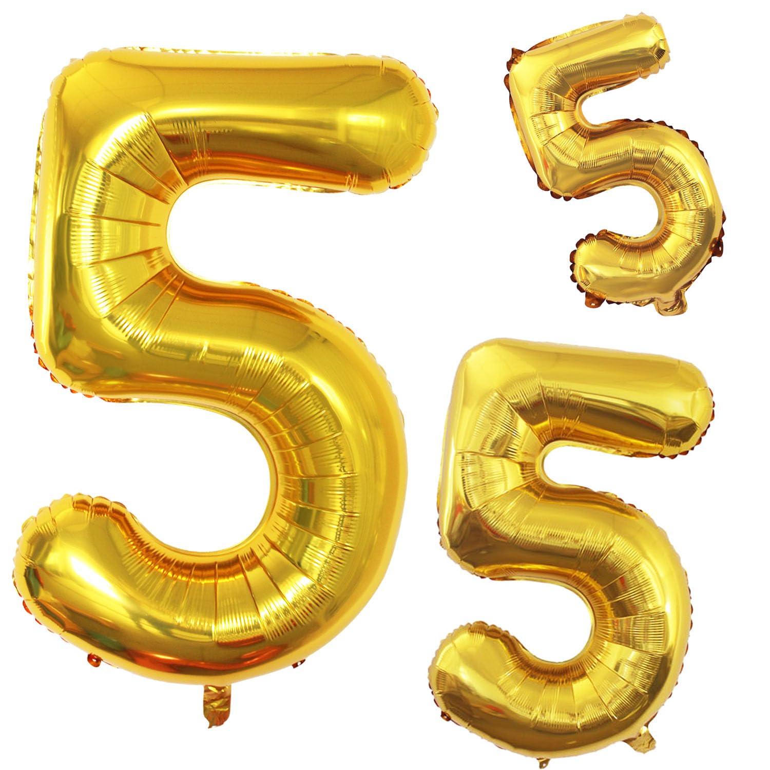 Photo 1 of GOER Gold Foil Balloons Number 5,Huge Number Balloons for 5th 55th Birthday Party Supplies Anniversary Decorations (3 pcs,42 inch,32 inch,16inch)