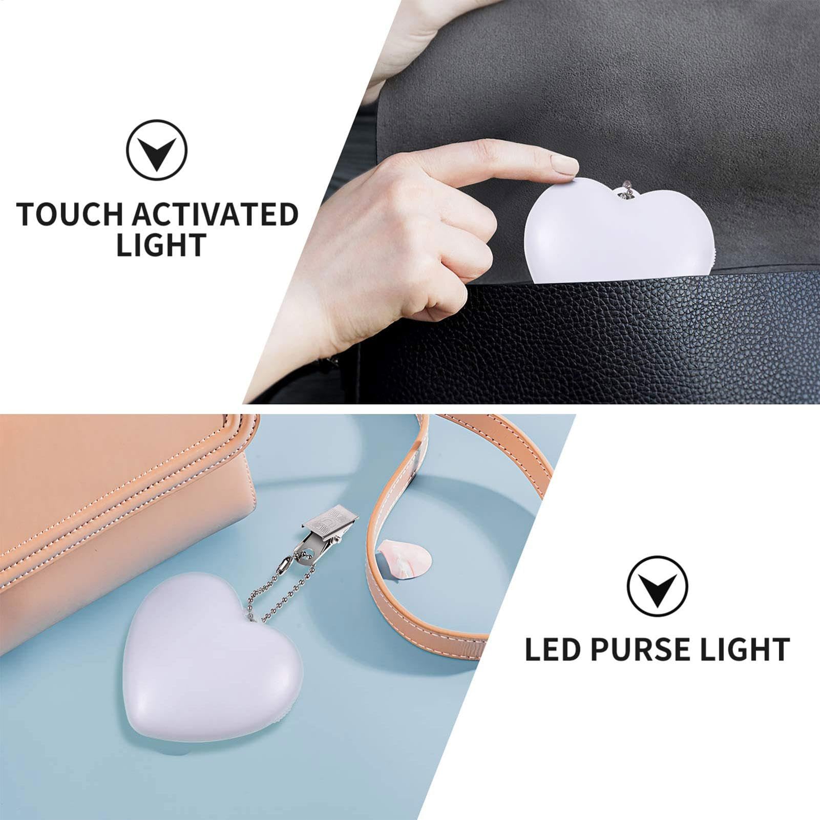 3pieces Light for Purse | Touch Light | Bag Light | Purse Light | Handbag Light for Purse | Handbag Purse Lamp | Purse Glow Heart Light | Sensor Light for Handbags and Purse Accessories