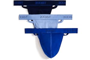 2(X)IST mens Essential Cotton Y-back Thong 3-pack