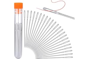 JNENERY Large Eye Sewing Needles, 2.05 inch Sewing Sharp Needles for Hand Sew, Leather Embroidery Thread Needle for Crafts, Repair with a 3.3-inch Plastic Bottle(23 PCS)