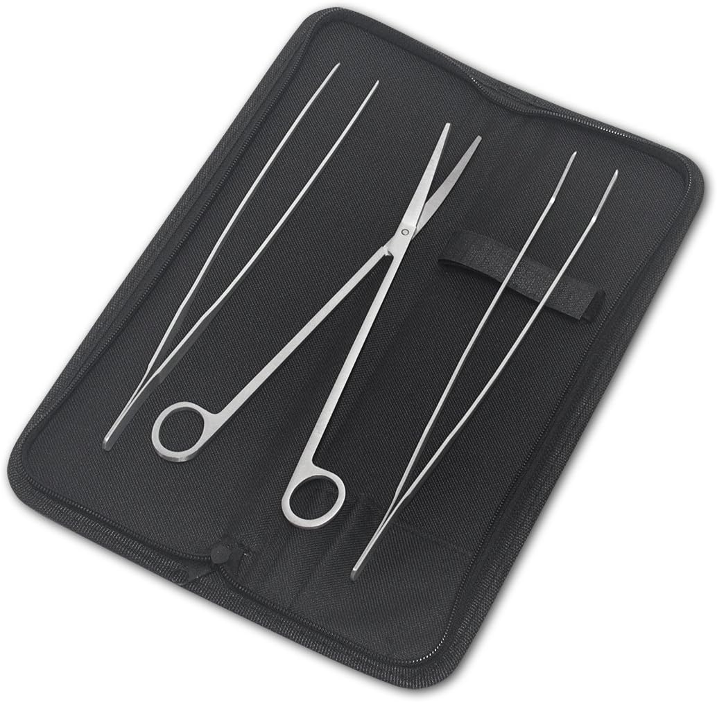 Signstek Stainless Steel Aquarium Tank Aquatic Plant Tweezers Scissor Spatula Tool Set Aquariums & Fish Starter Kit