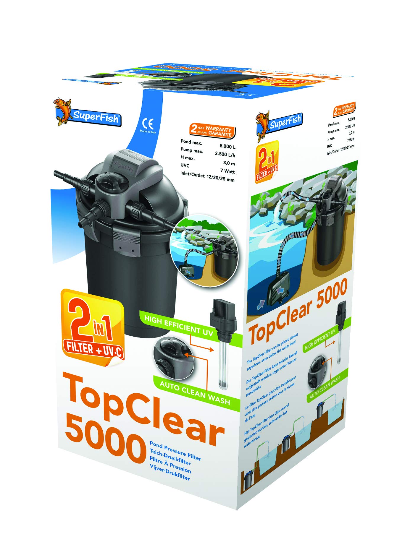 Superfish 800130/2030 SF Top Clear 5000 Pressure Filter with UVC