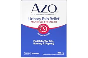 AZO Urinary Pain Relief Maximum Strength, Fast relief of UTI Pain, Burning & Urgency, Targets Source of Pain, #1 Most Trusted Brand, 24 Tablets