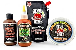 DEVIL DAVES ORIGINAL BLOODY MARY STICKS Devil Daves Ultimate Bloody Mary Kit | Gourmet Mary Mixer, Pickle Crack Hot Sauce, Blaster Concentrate, Chili Lime Rimmer & Bonus Decal & Sample Stick Pack – Perfect for Home Bars, Travel, Gift Baskets & Brunch Lovers