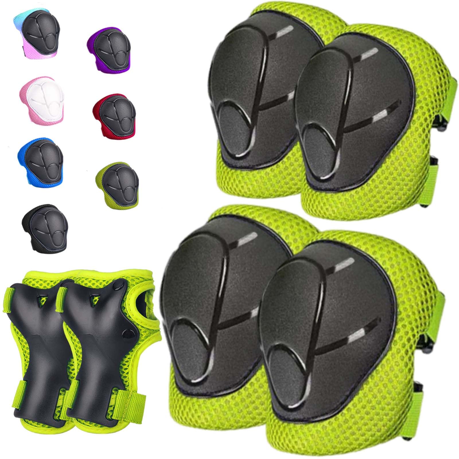 Photo 1 of HocIece Kids/Youth Knee Pads for Kids 3-14Years Boys Girls 6 in 1 Kids Protective Gear Set Adjustable Knee Pads, Elbow Pads, for Skating Cycling Bike Rollerblading Scooter Roller Skates