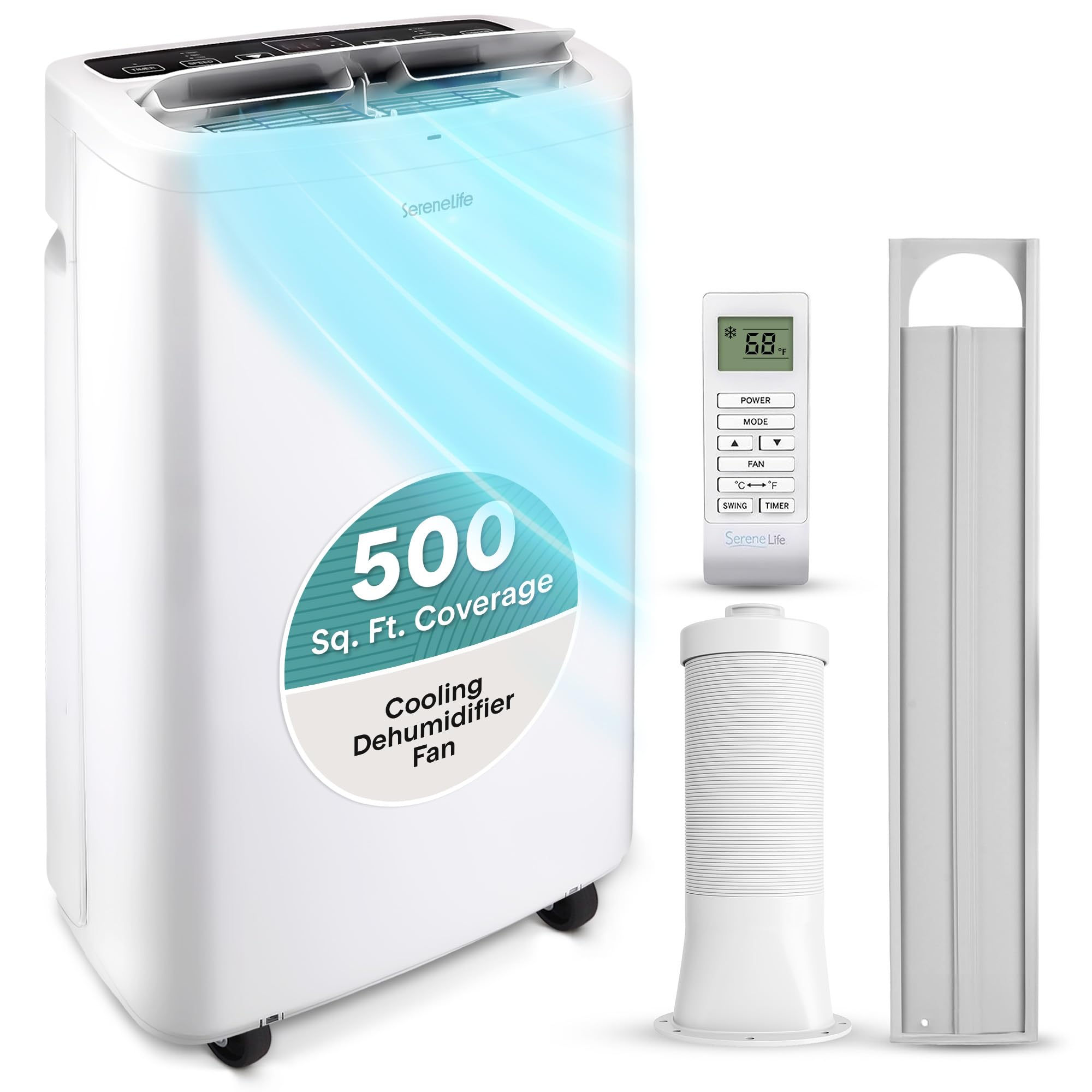Photo 1 of ***FACTORY SEALED*** SereneLife Small Air Conditioner Portable 14,000 BTU with Built-in Dehumidifier - Portable AC unit for rooms up to 650 sq ft - Remote Control, Window Mount Exhaust Kit