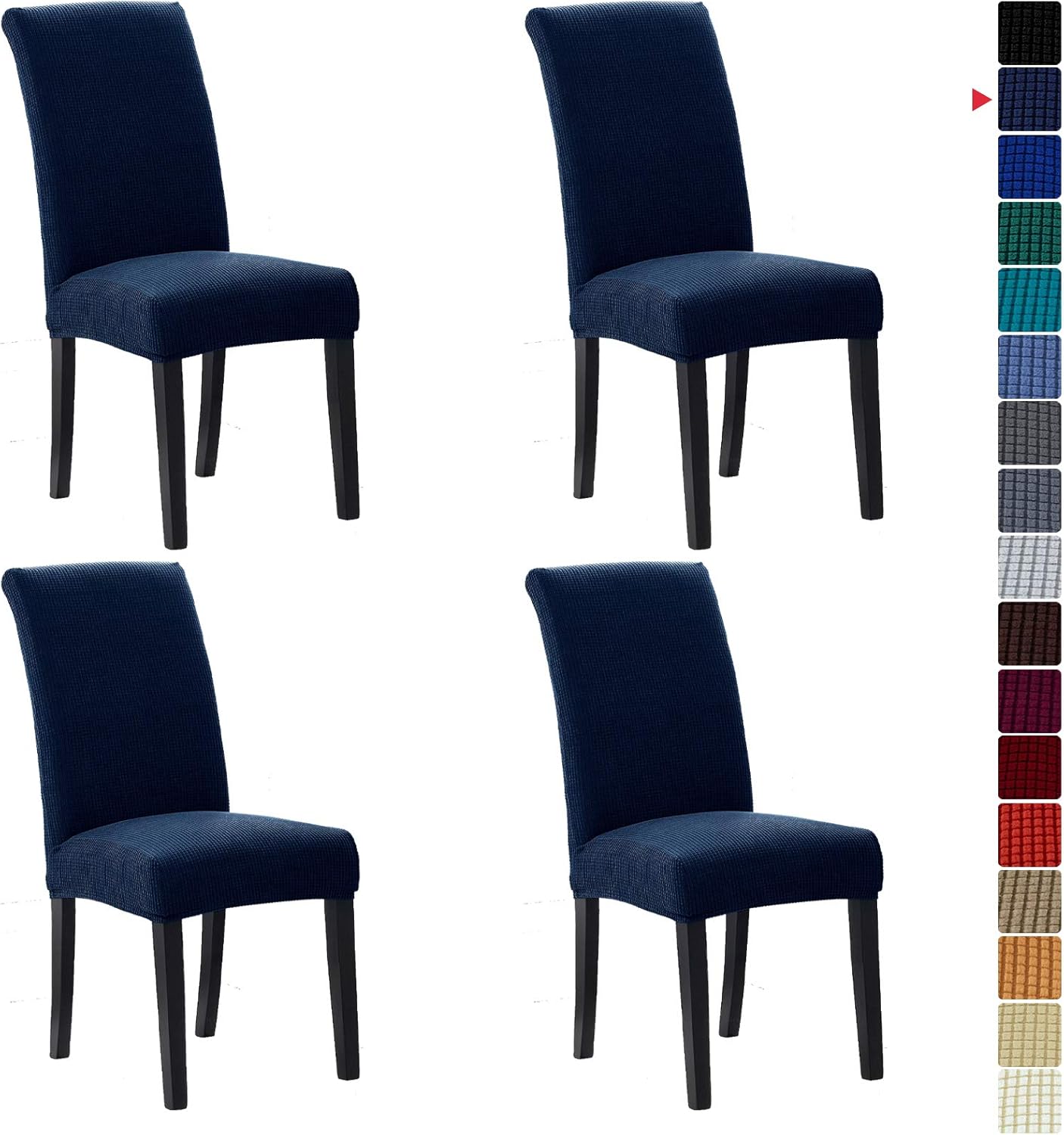Slipcovers - Howhic Stretch Chair Covers for Dining Room Set of 4, Removable Washable Dining Room Chair Covers, Dining Chair Slipcovers Seat Protector, Great Home Decor and Banquet Upholstery (Navy, 4 Pack)