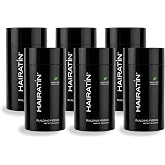 Hairatin Premium Hair Fibers - Auburn | 6-Pack - for Thinning Hair, Keratin + Cotton Blend, Ammonia-Free Hair Thickener for Natural-Looking Fuller Hair in Seconds