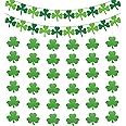 St Patricks Day Decorations St. Patricks Day Decor NO DIY 8Pcs Shamrock Clover Garland Hanging Felt Glitter Paper Lucky Banner for Home Mantel Office Irish Day Party Supplies