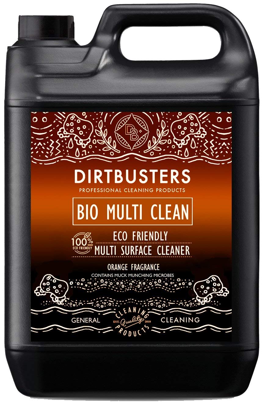 Dirtbusters Bio Multi Surface Cleaner, Eco Friendly Highly Concentrated All Purpose Cleaner To Clean Surfaces, Floors, Walls, Kitchen & Bathroom, Orange (5L)