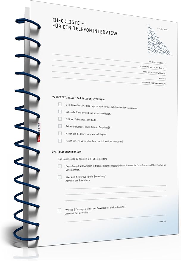 Checkliste Telefoninterview [PDF Download] [Download] Amazon.de Software