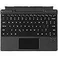 Qulose Surface Pro 9 Keyboard - Wireless Bluetooth Keyboard for Surface Pro 11/10/9/8/X with Detachable Trackpad and Pen Holder - Black