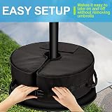 LATERN Patio Umbrella Sandbag 46CM Round Detachable Base Stand Weights Bag up view 5