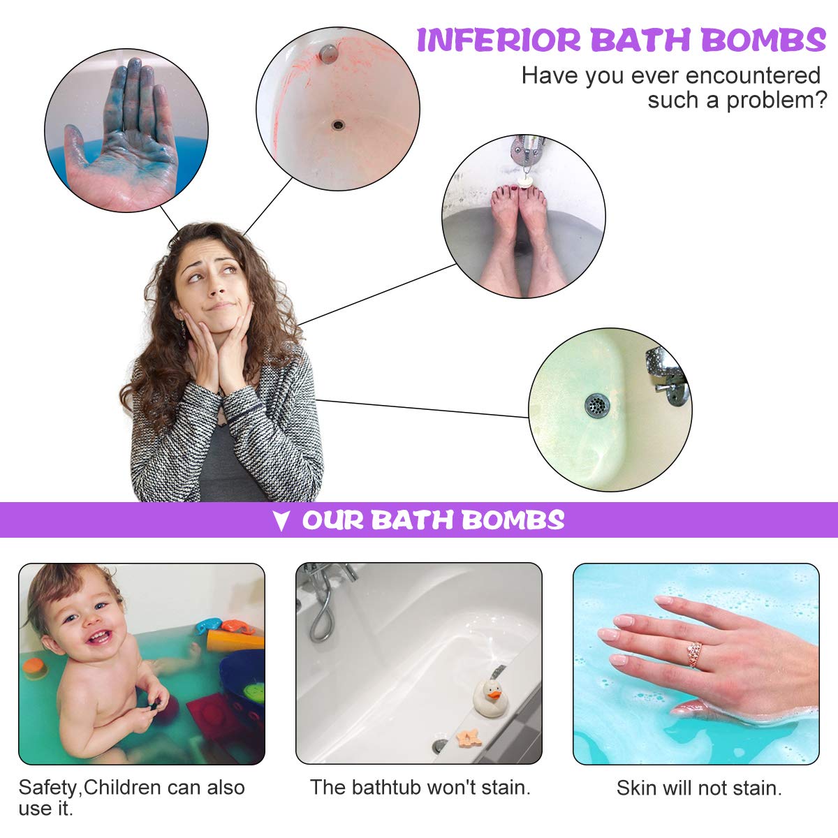 Bath Bombs with Surprise Necklaces – 6 X 5.5 oz Bubble Bath Fizzies for Kids Unicorn Bath Bombs Gift Set for Women Girls Birthday Christmas Anniversary