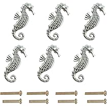 LLHDKF 6 Pcs Sea Turtle Shape Knobs Door Handle Cabinet Drawer Cupboard Pull Dresser Single Hole Knobs Handles For Furniture (Ancient Silver - View #11