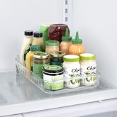 YouCopia RollOut Fridge Caddy BPA-Free Clear Rolling Refrigerator Organizer Bin with Adjustable Dividers and Handles, 9" Wide