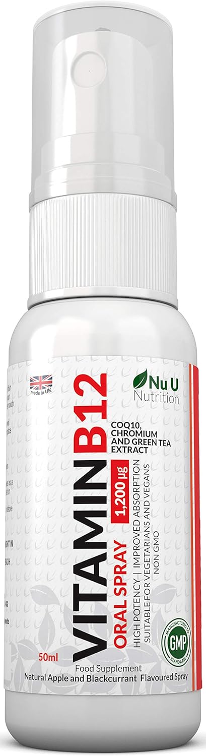 Vitamin B12 Spray 1,200 µg 50ml, 83 Servings, Methylated Sublingual Supplement, Natural Apple & Blackcurrant Flavour - Image 4