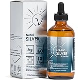 Colloidal Silver Liquid 10 PPM &ndash; Immune Support Supplement | Bio-Active Nano Silver, Amber Glass Dropper, Third-Party Lab Tested, Only 2 Ingredients, Made in USA, 8 fl oz