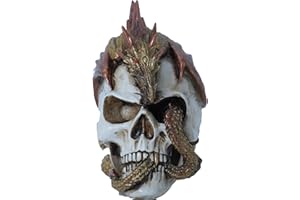 ThriBartLive Halloween Human Head, Red-Dragon Skull - Realistic and Spooky Props Dinosaur Skull Decorations for Halloween Parties, Haunted Houses, and Scary Decorations