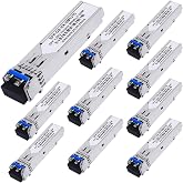 10 Pack 1.25G SFP LC Module 1000Base-LX (SMF,1310nm,20km,DDM) Single-Mode Transceiver for Cisco GLC-LH-SMD,Ubiquiti UniFi,Meraki MA-SFP-1GB-LX10,Fortinet,Mikrotik,TP-Link,Netgear,TL-SM311LS,D-Link